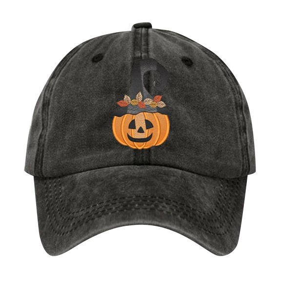 yunDHS Under $5 Halloween Hats for Women And Men Visors High Top Big Head Circumference Cap Solid Color Black Womens Baseball Caps