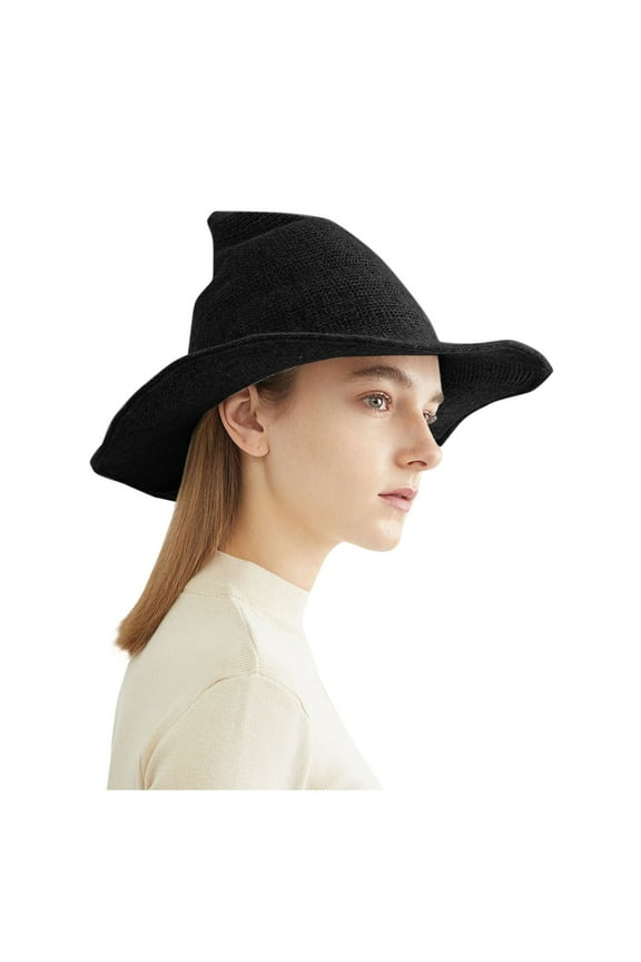 Under $5 Halloween Hats for Women And Men Witch Hat Knitted Witcher Hat Halloween Costume Headwear