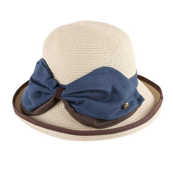 yunDHS Under $6 sun hats for women UV Packable Foldable Summer Hats Straw Sun Cap Ladies Wide Brim Beach Hat