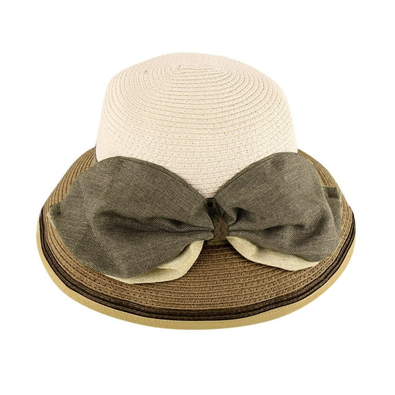 yunDHS Under $6 sun hats for women UV Packable Foldable Summer Hats Straw Sun Cap Ladies Wide Brim Beach Hat