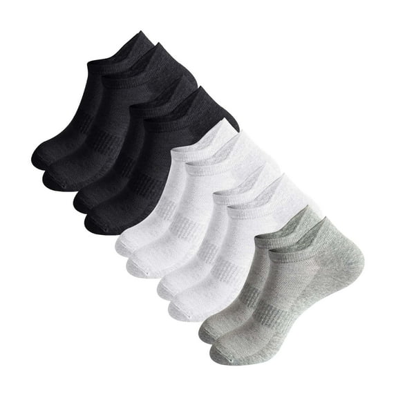 yunLCZ Ankle Socks 5 Pairs Of Mesh Socks Thin Sweat Men'S Socks Sports Short Socks Solid Color Boat Socks Cotton Non Slip Flat Boat Line