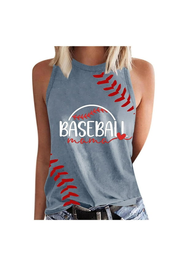 Basic T Shirts Baseball Shirt Women Baseball Mom Tank Tops Graphic Tee Cute Workout T Shirts Casual Summer Sleeveless Vest