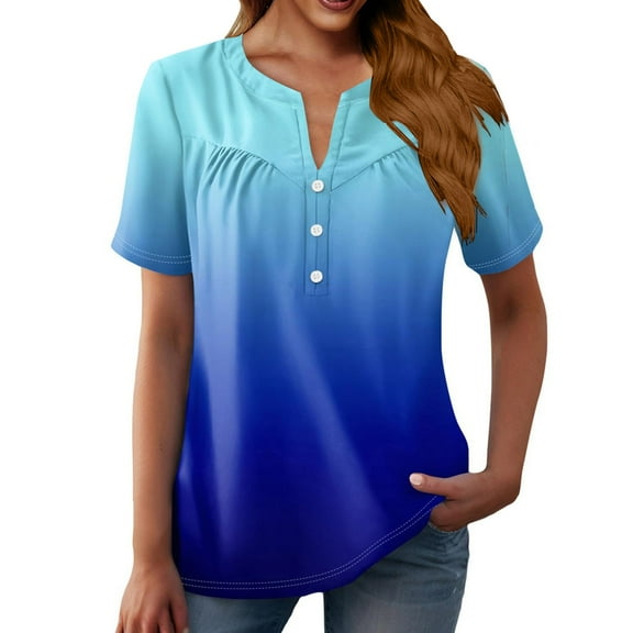 yunLCZ Basic T Shirts Summer Tops For Women 2025 Trendy V Neck Short Sleeve Tshirts Business Casual Basic Tee Loose Fit Boho Floral Shirts