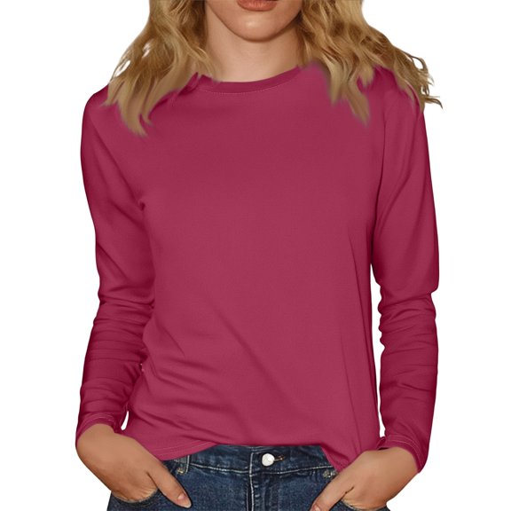 yunLCZ Basic T Shirts Women Shirt Short Sleeve Crew Neck Summer Soft Long TshirtsTee Tops Blouse Women's Short Sleeve Shirts Red M