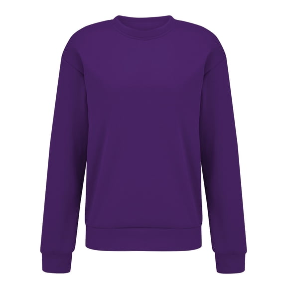 yunLCZ Basic T Shirts Women's Fashionable Casual Solid Color Pullover Sweatshirt Long Sleeved Sweatshirt