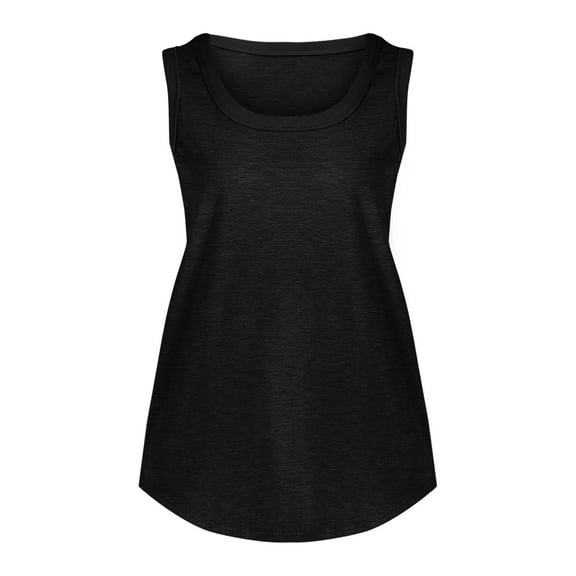 yunLCZ Basic T Shirts Women's Solid Color Round Neck Vest Summer Fashion Casual Top Women's Cap Sleeve Tank Tops
