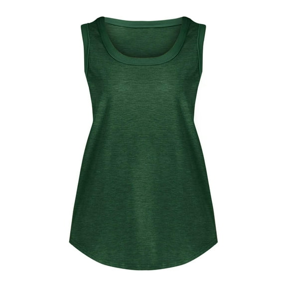 yunLCZ Basic T Shirts Women's Solid Color Round Neck Vest Summer Fashion Casual Top Women's Cap Sleeve Tank Tops