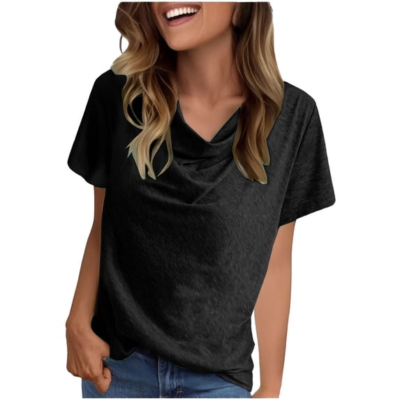 yunLCZ Basic Women's Tees Everyday Low Price Solid Color Casual Fashion Short Sleeved Women's Top Everyday wear simple women's T-shirts