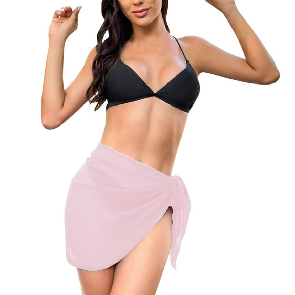 yunLCZ Bikini Set for Women Two Piece Swimsuits Casual Cover Ups For Women Suitable Short Sarongs Beach Wrap Bikini Chiffon Cover Ups For Swimwear Drawstring Bathing Suit