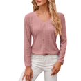 thumbnail image 1 of yunLCZ Casual Tops Everyday Low Price V Neck Long Sleeved T Shirt Loose Button Top Everyday wear simple women's T-shirts, 1 of 7