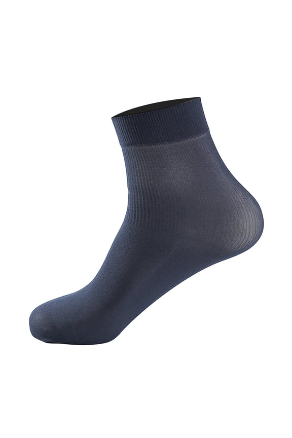 Ankle Socks Spring And Summer Striped Men's Silk Stockings Thin Breathable And Odor Proof Mid Tube Socks Silky Ice Silk Men's Socks Cotton Socks Dark Gray