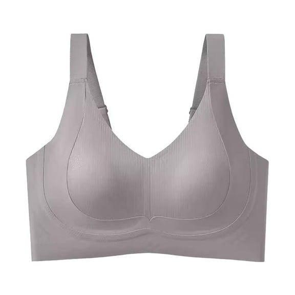 yunLCZ Comfortable Wireless Bra Bras For Women Full Coverage No Underwire Plus Size Bras Wirefree Comfort Breathable Everyday Bras T-Shirt Bra Grey XL