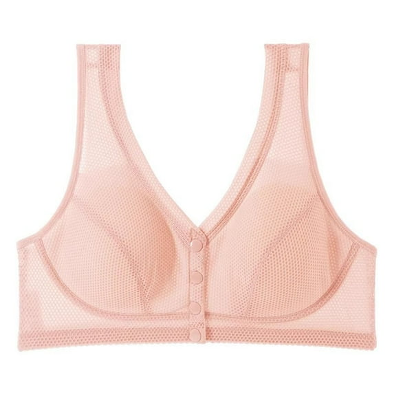 yunLCZ Comfortable Wireless Bra Thin And Plus Size Mom Bra With Front For Middle And Elderly People No Ring For Middle And Elderly People Vest Style Bras for Women Pink XXXXL