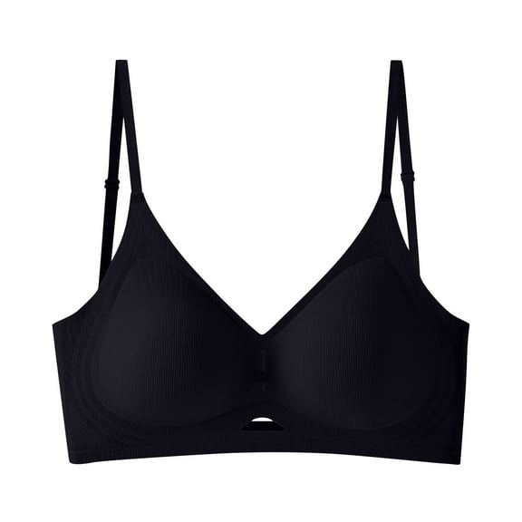 yunLCZ Comfortable Wireless Bra Wireless Bra For Women Silicone Soft Support Adjustable Comfortable Wire T-Shirt Bra Black XL