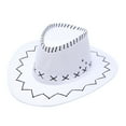 thumbnail image 1 of yunLCZ Cowboy Hat Cowboy Hat for Women and Men with Shapeable Wide Brim - Felt Cattleman Western Hats for Cowboys and Cowgirls polyester White One Size, 1 of 2