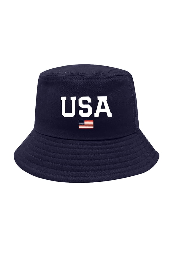 Flag Hat 18th of July Independence Day July 4 Independence Day American Honors Bucket Hat Adult Unisex Fishing Sun Hat Black for Men Women