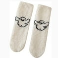 thumbnail image 1 of yunLCZ Halloween Stockings Women Women Warm Super Soft Winter Fluffy Microfiber Crew Socks Plush Slipper Sock Casual Home Sleeping Fuzzy Cozy Sock Halloween Socks knit White,One Size, 1 of 4