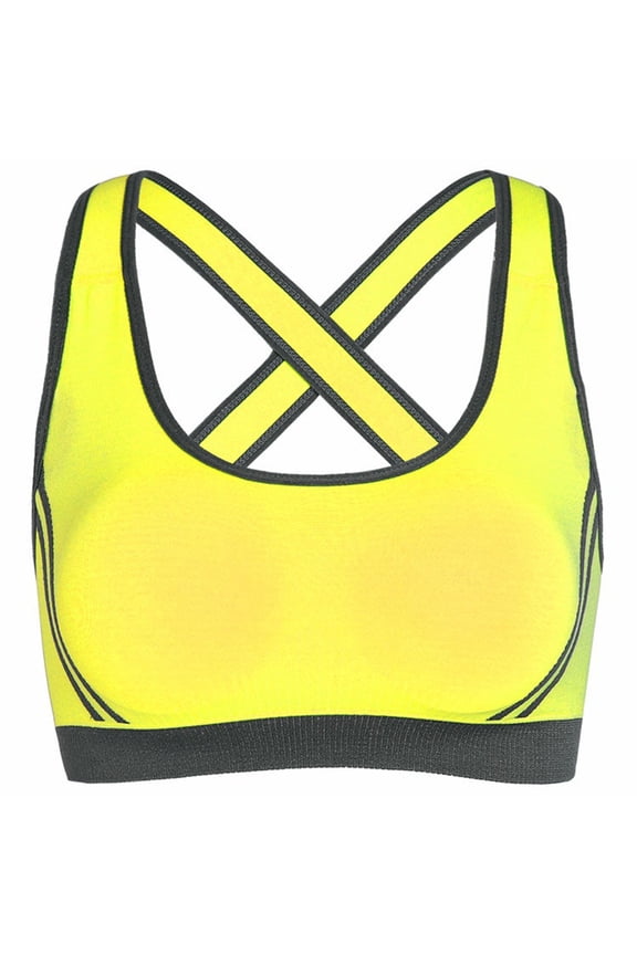 High Impact Strappy Yoga Workout Bra Women's no steel ring cross back adjustment Yoga running bra