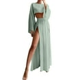 thumbnail image 1 of yunLCZ Nightgowns for Women Beach Coverup 2 Piece Linen Set Women Off Shoulder Top Maxi Skirt Set Vacation Summer 2025 Trendy Nightdress for women, 1 of 1