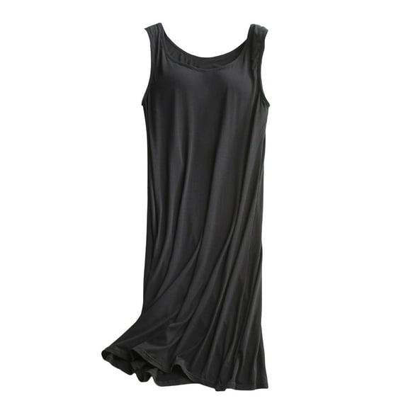 yunLCZ Nightgowns for Women Women's Solid Color With Bra Pads Bra One Tank Top Dresses Nightshirt