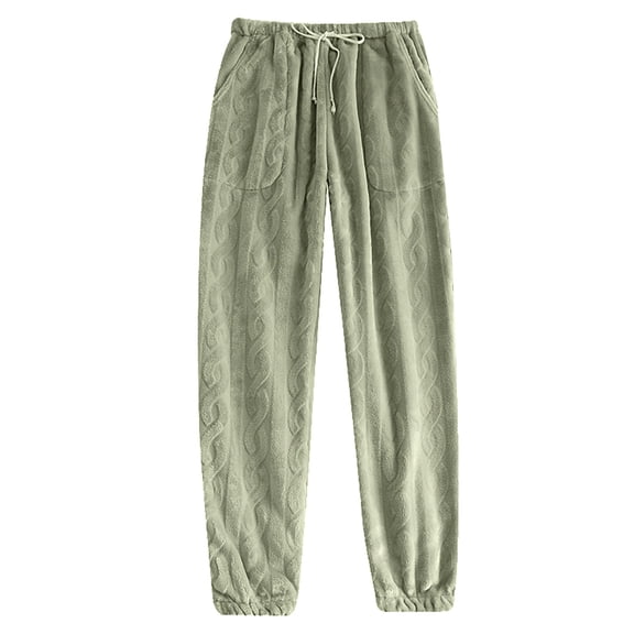 yunLCZ Pants Plus Size for Women Flannel Pajama Pants Autumn Winter Warm Plus Size Slacks Coral Velvet Home Pants Warm Pants Casual Lounge Sweatpants