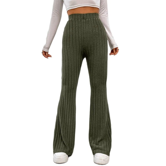 yunLCZ Pants Plus Size for Women Women's Autumn And Winter Fashion Solid Color Wide Strip Casual Pants Wide Leg Pants Casual Lounge Sweatpants