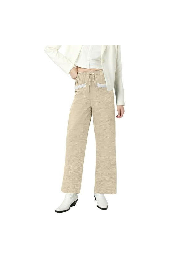 Pants for Women High Waisted Women's Casual Slacker Lightweight Straight Leg Pants