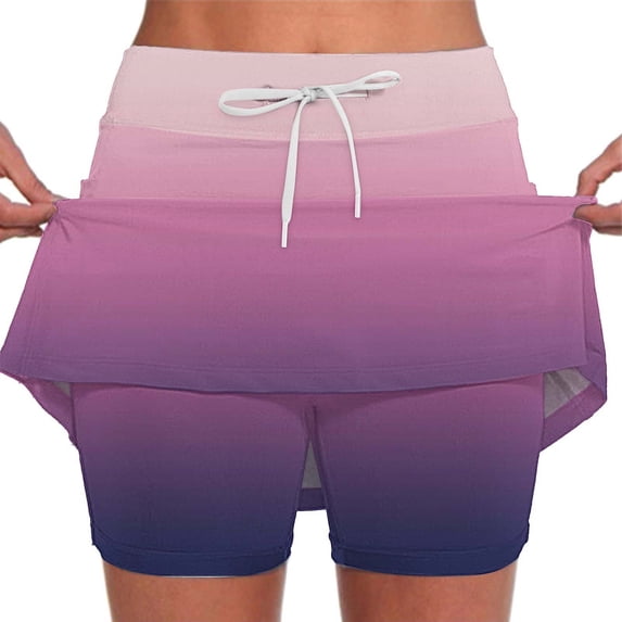 yunLCZ Pants for Women High Waisted Women's Fashionable Casual Sports Casual Skirt With Pocket Drawstring Solid Color Mid Waist Skirt Pants