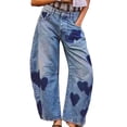 thumbnail image 1 of yunLCZ Pants for Women High Waisted Women's Spring Casual Loose Mid Waist Tube Jeans, 1 of 4