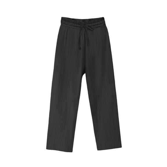 yunLCZ Pants for Women High Waisted Women's Wide Leg Palazzo Harem Pants Fall Casual Loose Pockets Solid Elastic Waist Baggy Travel Pants 2024