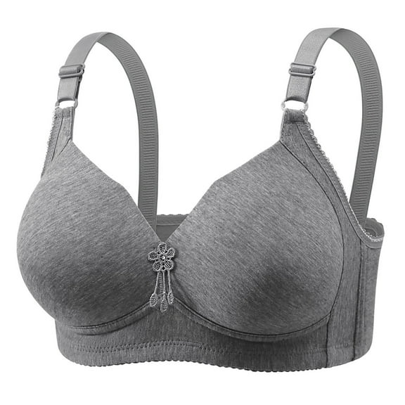 yunLCZ Push Up Everyday Bras Womens No Underwire Bras Plus Size Comfort Soft Bras Supportive Bralettes Cute Breathable Wireless Bra Bras for Women Grey 44