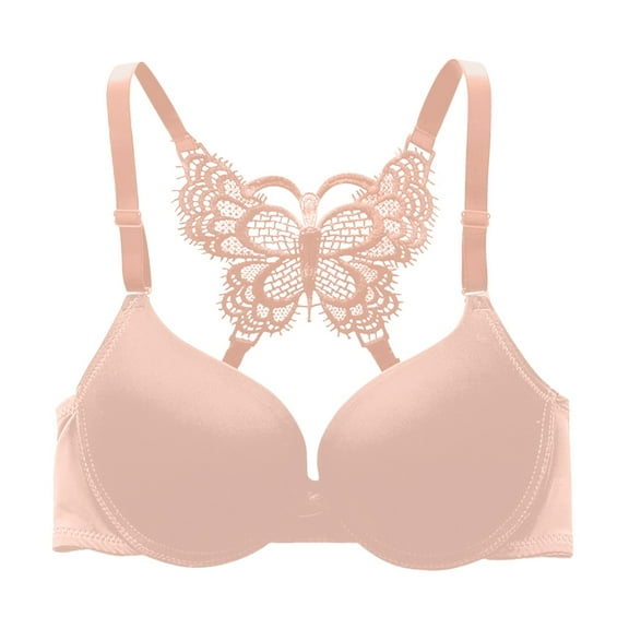 yunLCZ Push Up Everyday Bras Womens Y Shape Beautiful Back Ultra Gather Butterfly Lace Glossy Bra Sexy Bra Bras for Women