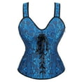 thumbnail image 1 of yunLCZ Shapewear for women Corset Tops For Women Vintage Floral Lace Up Corset Gothic Overbust Corset Bustier Lingerie With Detachable Straps, 1 of 5