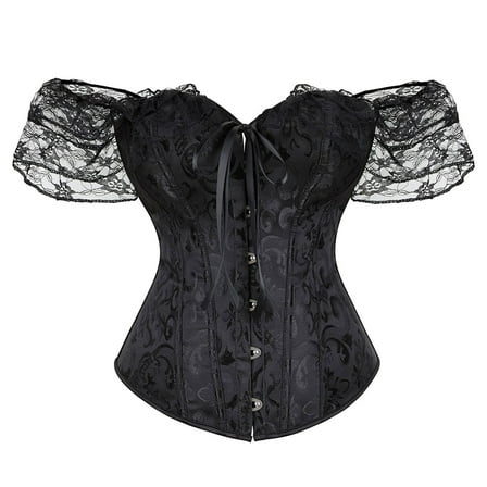 yunLCZ Shapewear for women Women Floral Lace Off Shoulder Corset Bustier Boned Overbust Corset Bodyshaper Lingerie Top