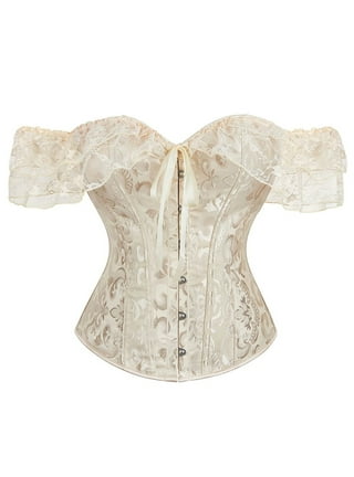 トップス andwang satin lingerie corset tops beige STATNAIA l Beige satin corset with reliefs and detachable straps