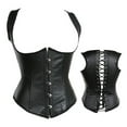 thumbnail image 1 of yunLCZ Shapewear for women Women's Gothic PU Corset Bustier Waist Cincher Underbust Corset Vest Tank Top, 1 of 4