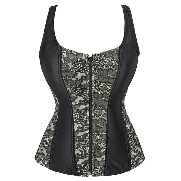yunLCZ Shapewear for women Womens Satin Bustier Corsets Top Sexy Strapless Boned Waist Cincher Overbust Bustiers Plus Size Corsets