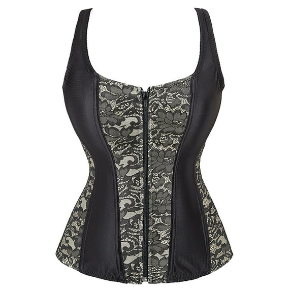yunLCZ Shapewear for women Womens Satin Bustier Corsets Top Sexy Strapless Boned Waist Cincher Overbust Bustiers Plus Size Corsets
