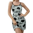 thumbnail image 1 of yunLCZ Silk Pajamas for Men Women's Suspender Home Clothes Set Soft Love Printed Pajama Set Slim Sling Pajama Dress Sling Dress Nightdress for women, 1 of 4