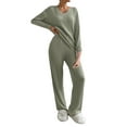 thumbnail image 1 of yunLCZ Silk Pajamas for Men Women's 2024 Fashion Casual Straight Leg Pants Loose V Neck Knit Set Pajama Dress, 1 of 3