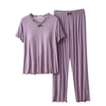 thumbnail image 1 of yunLCZ Silk Pajamas for Men Women's Pajama Set 2 Matching Set Short Sleeve Top And Pants Set With Pockets Pajama Dress, 1 of 4