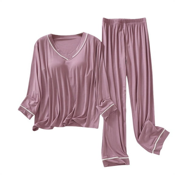 yunLCZ Silk Pajamas for Men Women's Petite Pajama Set Petite Length Tunic Top Wide Leg Pants Sleepwear