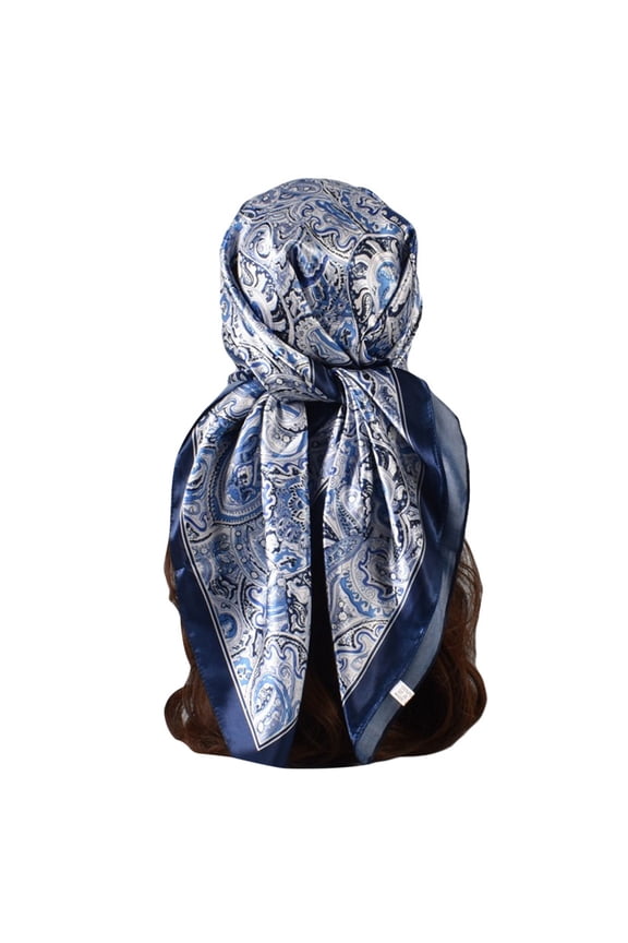 yunLCZ Silk Scarf Hair Bandanas Scarf For Women Lightweight Fashion Neck Silk Satin Head Scarves For Sleeping Handbags Scarf Evening Wedding Bridesmaid Gifts Satin Navy One Size