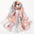 thumbnail image 1 of yunLCZ Silk Scarf Scarfs for Women Lightweight Fashion Scarves Print Floral Pattern Scarf Shawl Wraps Evening Wedding Bridesmaid Gifts Chiffon Grey One Size, 1 of 3