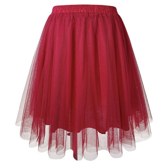 yunLCZ Slip Shorts for Women Womens Pleated Knee Length Skirt Adult Tutu Dancing Skirt