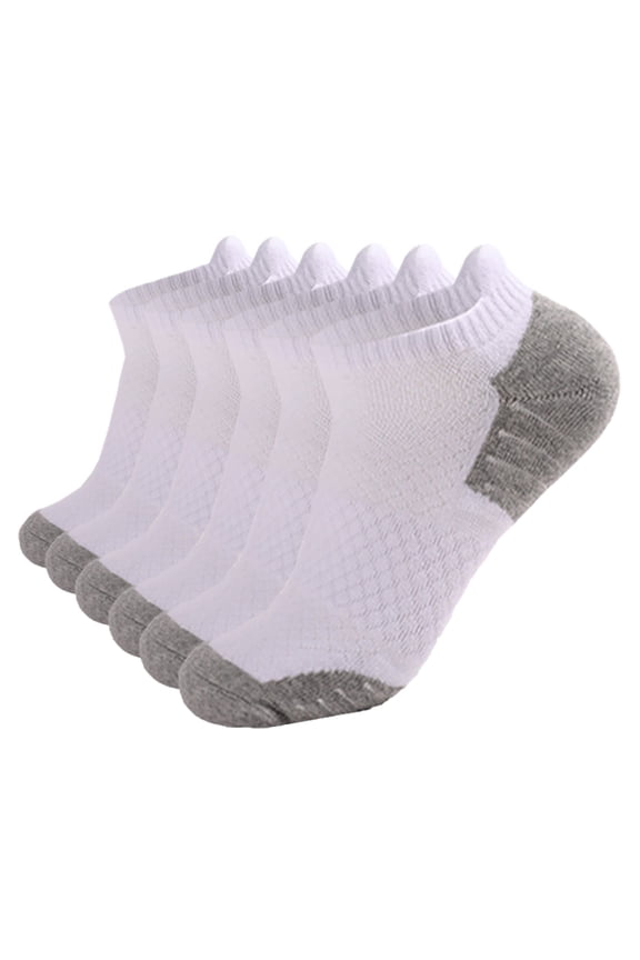 yunLCZ Socks for Men Women No Show Socks Womens Compression Ankle Support Socks Women Men Coolmax Wicking Cushioned Athletic Plantar Fasciitis cotton White L