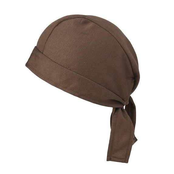 yunLCZ Solid Women Chemo Hat Stretchy Turban Beanie,Pre Tied Chemo Head Scarf Beanie Cover Cap for Women Polyester Coffee One Size