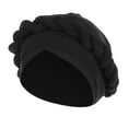 thumbnail image 1 of yunLCZ Solid Women Chemo Hat Stretchy Turban Beanie,Pre Tied Chemo Head Scarf Beanie Cover Cap for Women Polyester Coffee One Size, 1 of 2