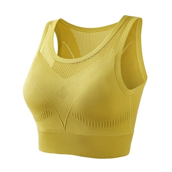 yunLCZ Sports Bra for Women High Impact Sports Bras For Women Solid Color Underwear Gathered Without Steel Rings Sexy Suspender Running Back Bra