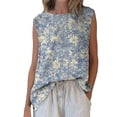 thumbnail image 1 of yunLCZ Square Neck Tank Top Vintage Floral Print Vest For Women Timeless Summer Sleeveless Tops, 1 of 4
